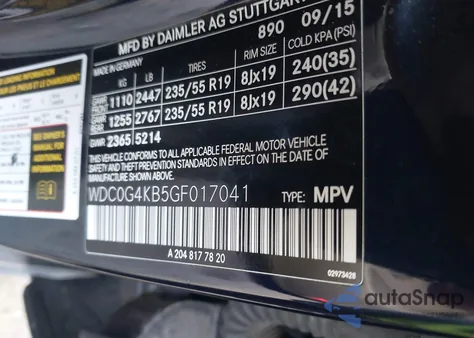 2016 Mercedes-Benz Glc 300 4Matic from USA, damaged, VIN WDC0G4KB5GF017041